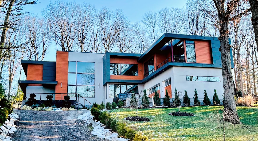 Modern home exterior with Resysta composite siding