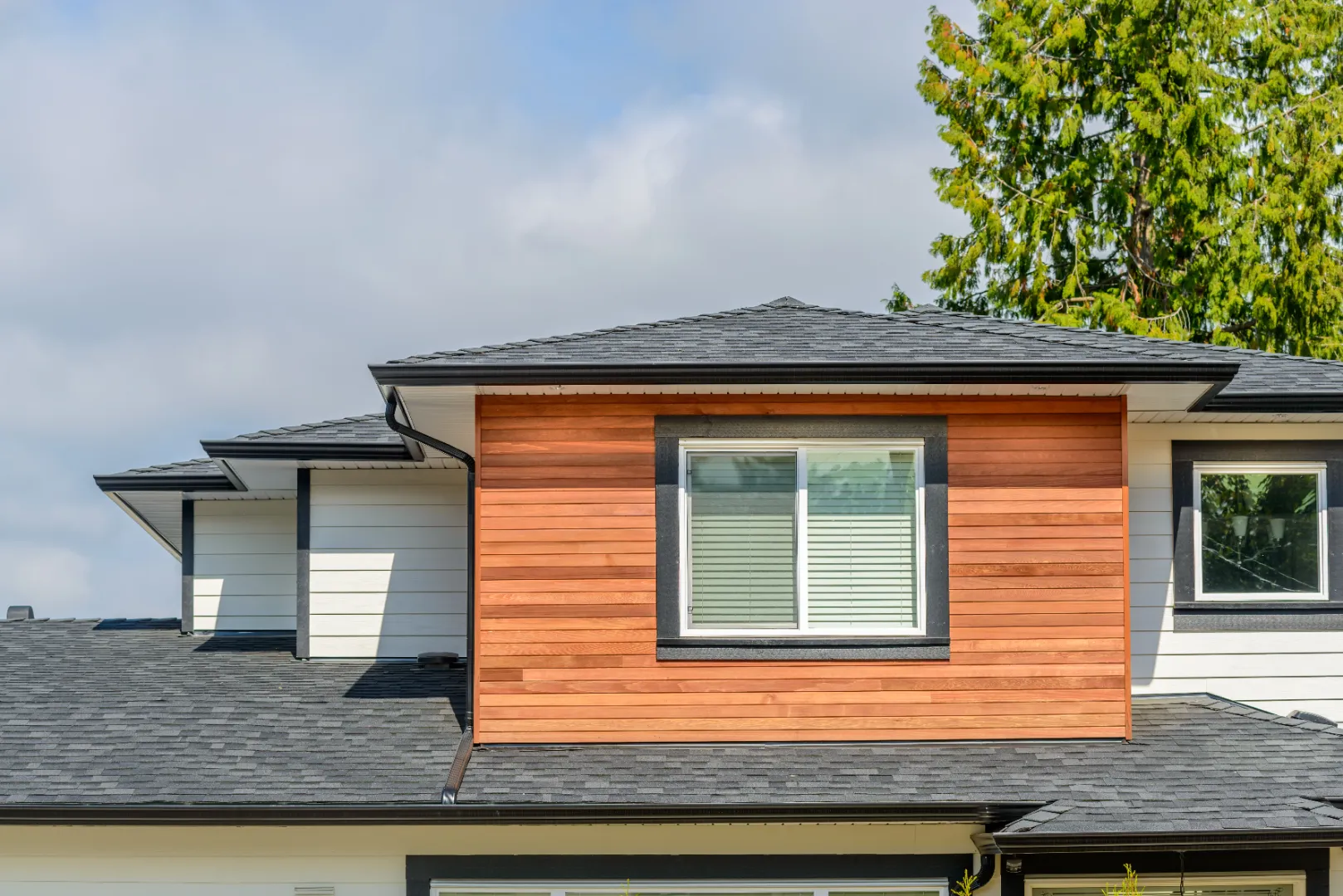 Engineered wood siding on a house