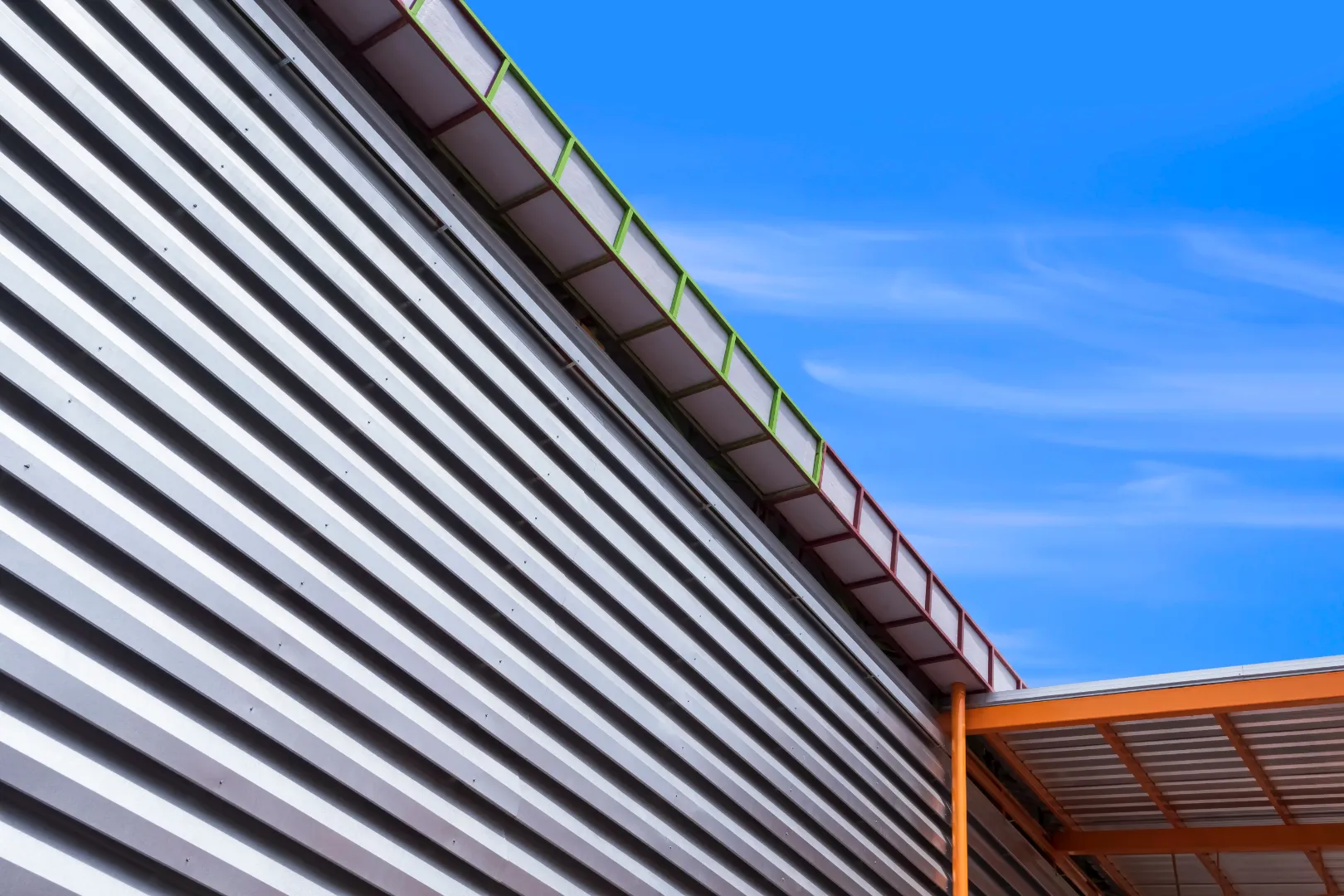 Metal siding on a wall