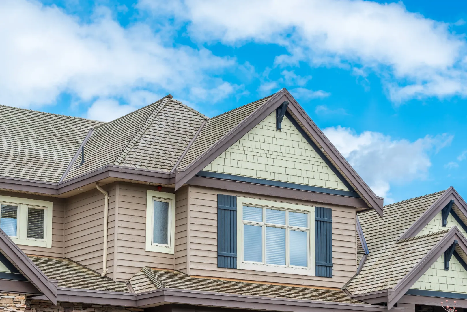 House exterior featuring fiber cement siding designed to resemble traditional wood siding.