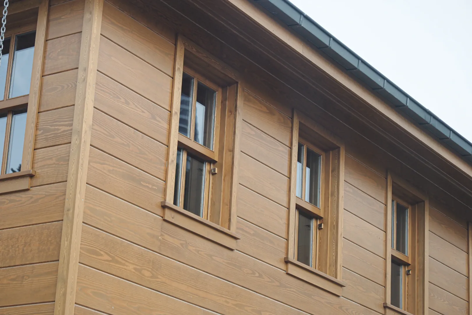 Engineered wood siding on a modern house exterior