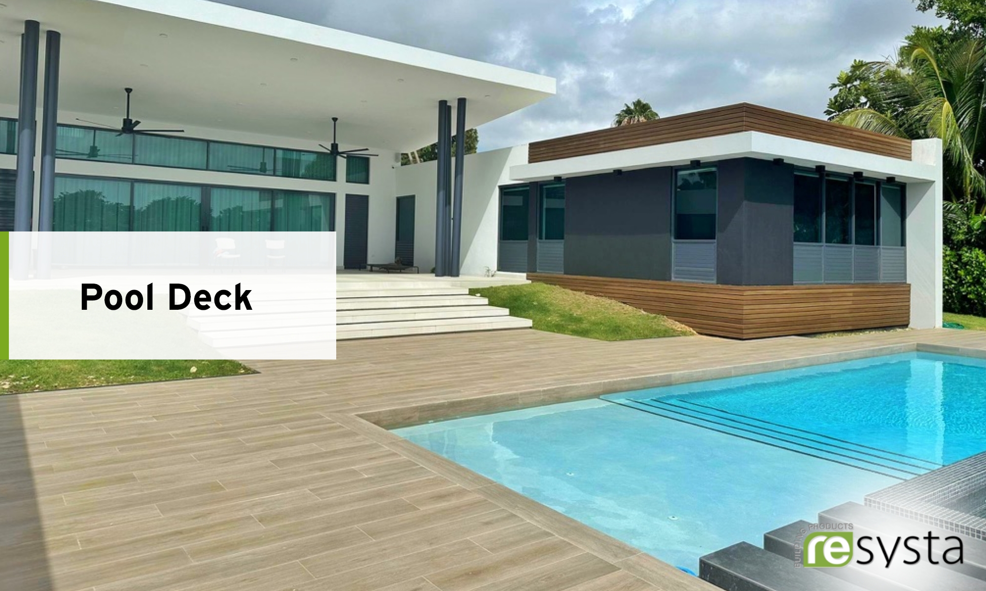 Contemporary home with a Resysta pool deck