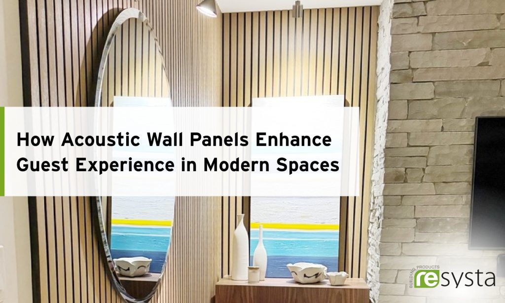 Modern acoustic wall panels designed with Resysta materials to enhance guest comfort and reduce noise