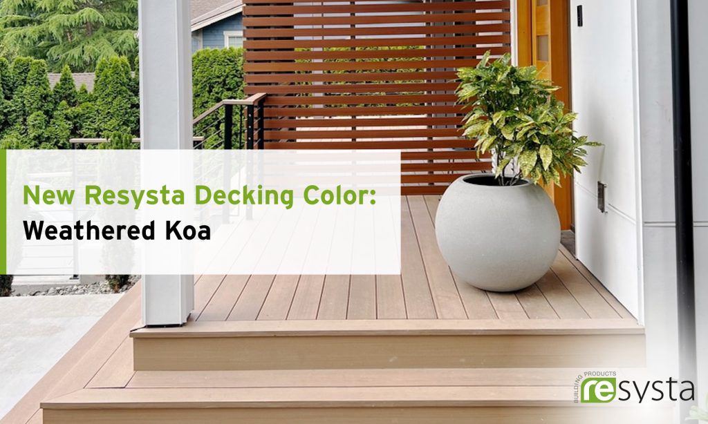Front porch showcasing the elegant Resysta decking shade